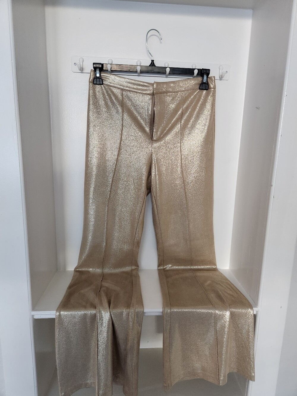Gold Metallic Flared Pants
